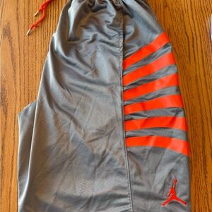 Men’s Nike Jordan Gray and Orange Xll Retro 12 Basketball Shorts Size L